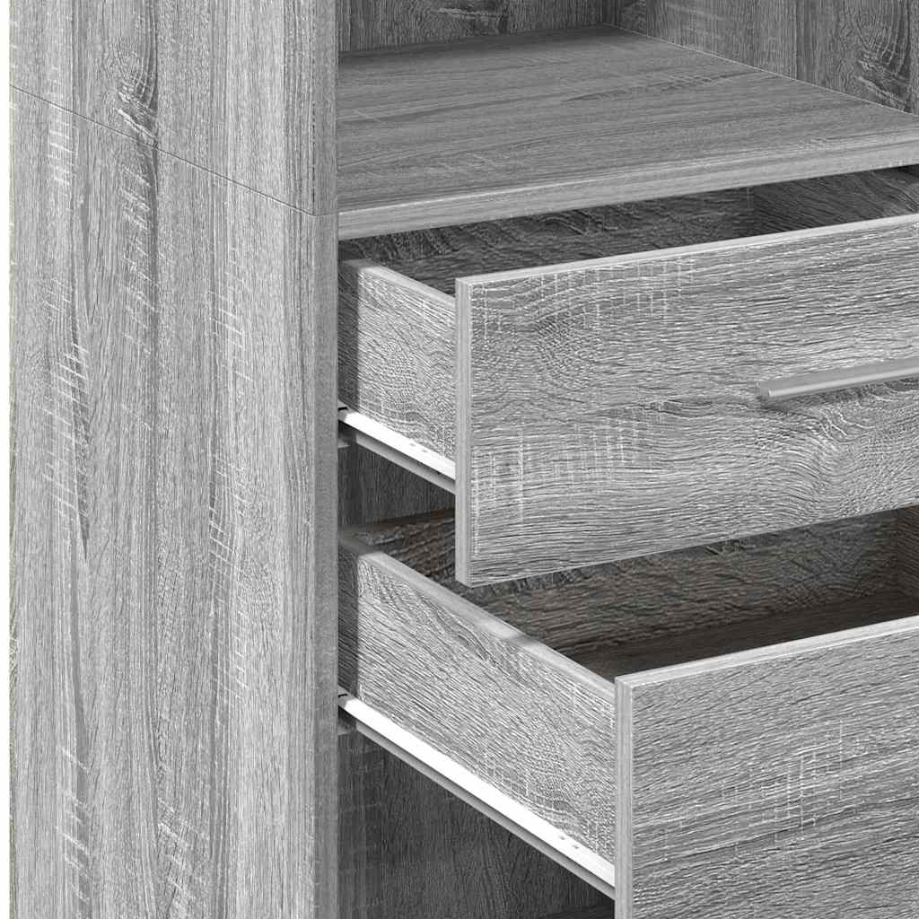 Buffet haut sonoma gris 40x42,5x124 cm bois d'ingénierie - XIOS