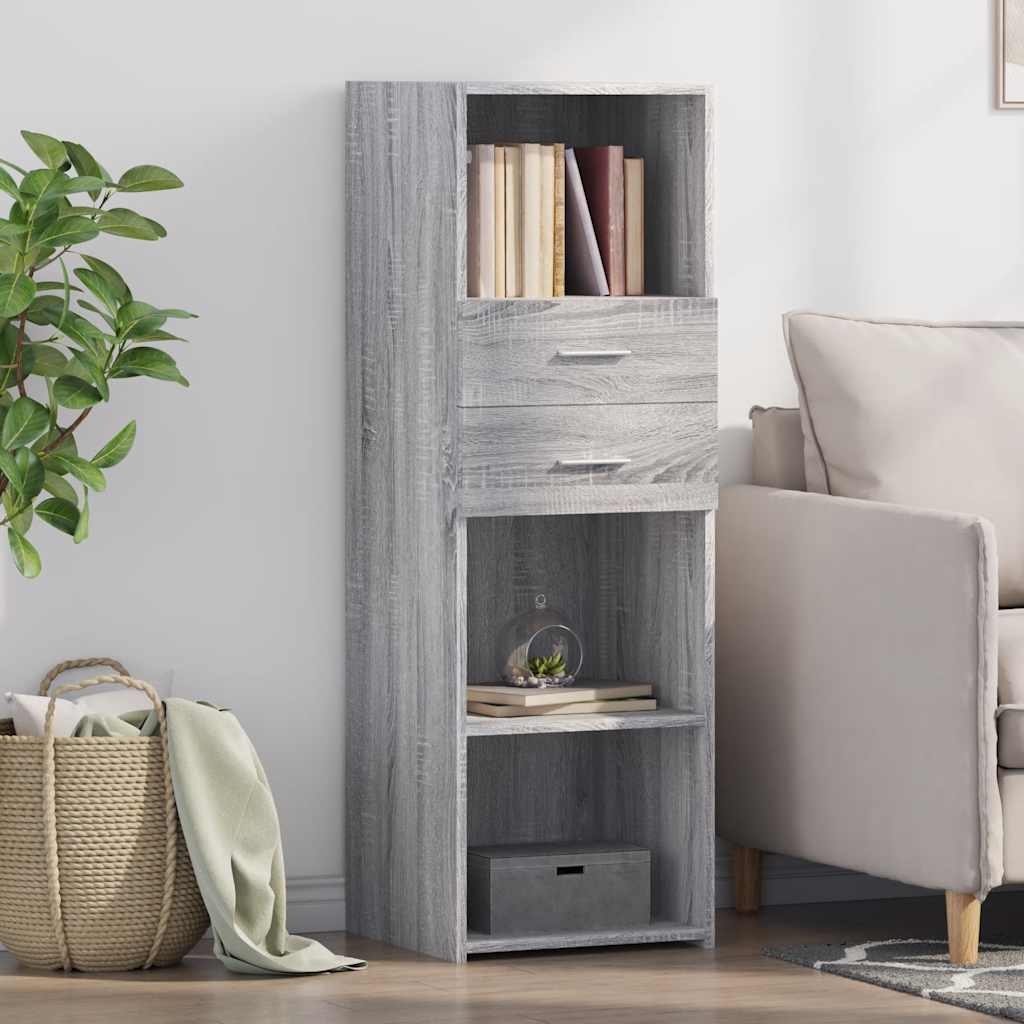 Buffet haut sonoma gris 40x42,5x124 cm bois d'ingénierie - XIOS