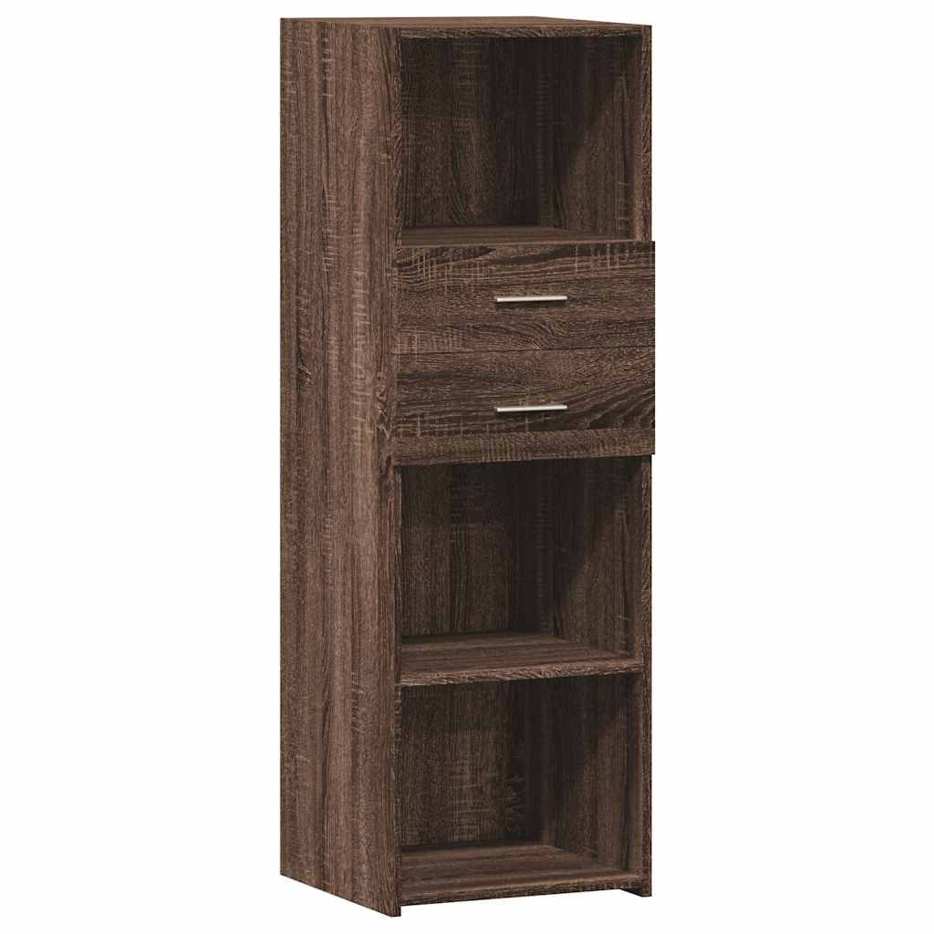 Buffet haut chêne marron 40x42,5x124 cm bois d'ingénierie - XIOS