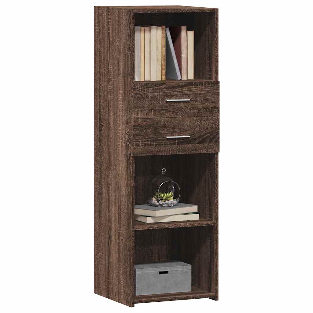 Buffet haut chêne marron 40x42,5x124 cm bois d'ingénierie - XIOS