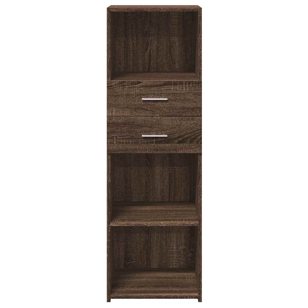 Buffet haut chêne marron 40x42,5x124 cm bois d'ingénierie - XIOS