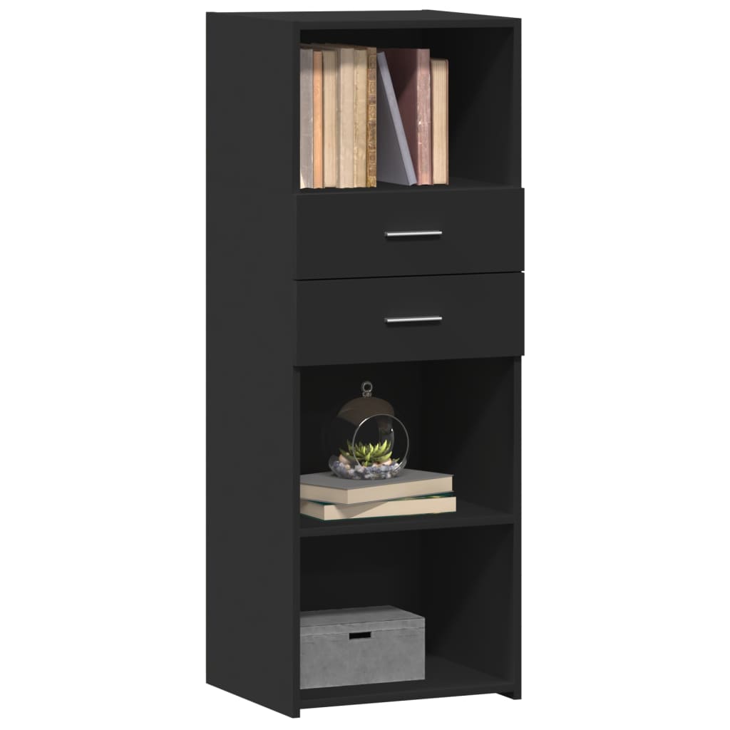 Buffet haut noir 45x42,5x124 cm bois d'ingénierie - XIOS