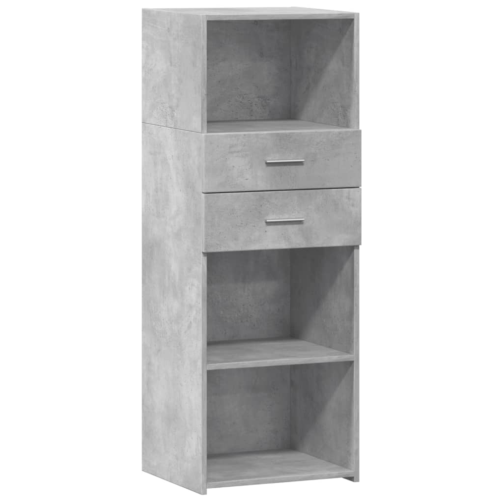Buffet haut gris béton 45x42,5x124 cm bois d'ingénierie - XIOS