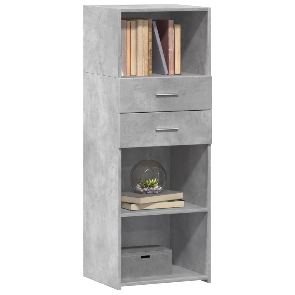 Buffet haut gris béton 45x42,5x124 cm bois d'ingénierie - XIOS