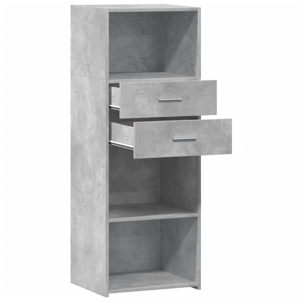 Buffet haut gris béton 45x42,5x124 cm bois d'ingénierie - XIOS