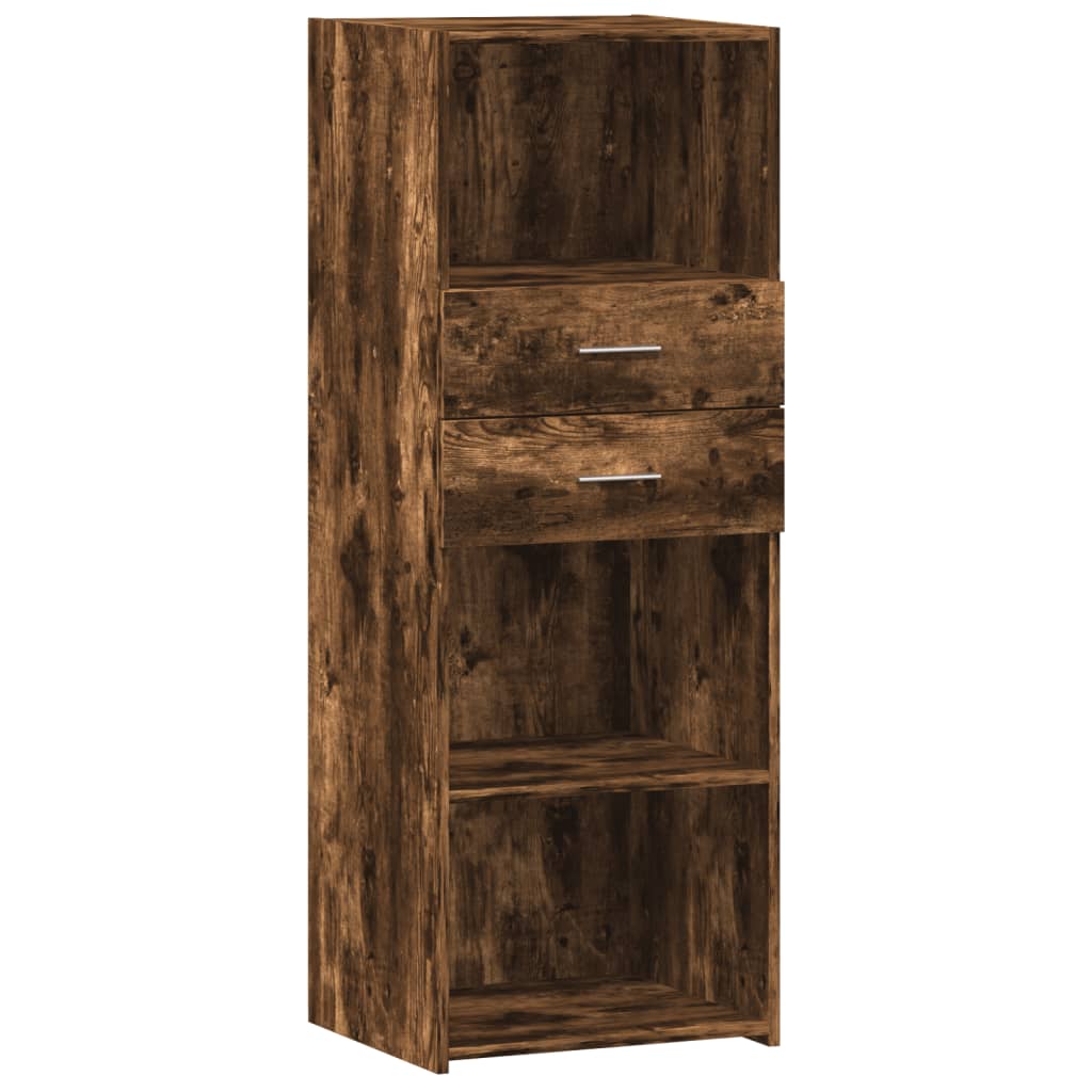 Buffet haut chêne fumé 45x42,5x124 cm bois d'ingénierie - XIOS