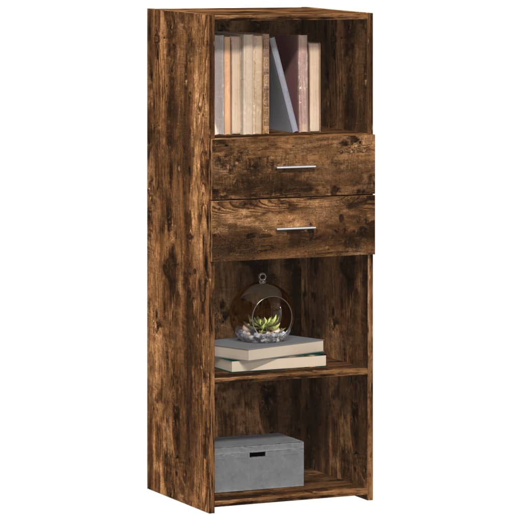 Buffet haut chêne fumé 45x42,5x124 cm bois d'ingénierie - XIOS