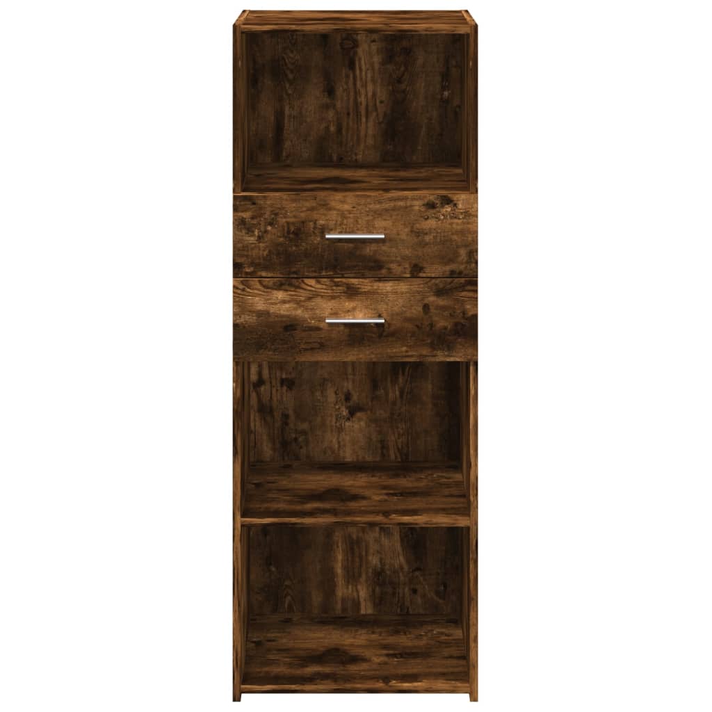 Buffet haut chêne fumé 45x42,5x124 cm bois d'ingénierie - XIOS