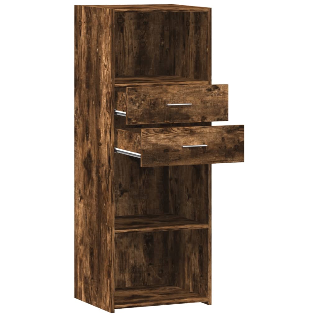 Buffet haut chêne fumé 45x42,5x124 cm bois d'ingénierie - XIOS