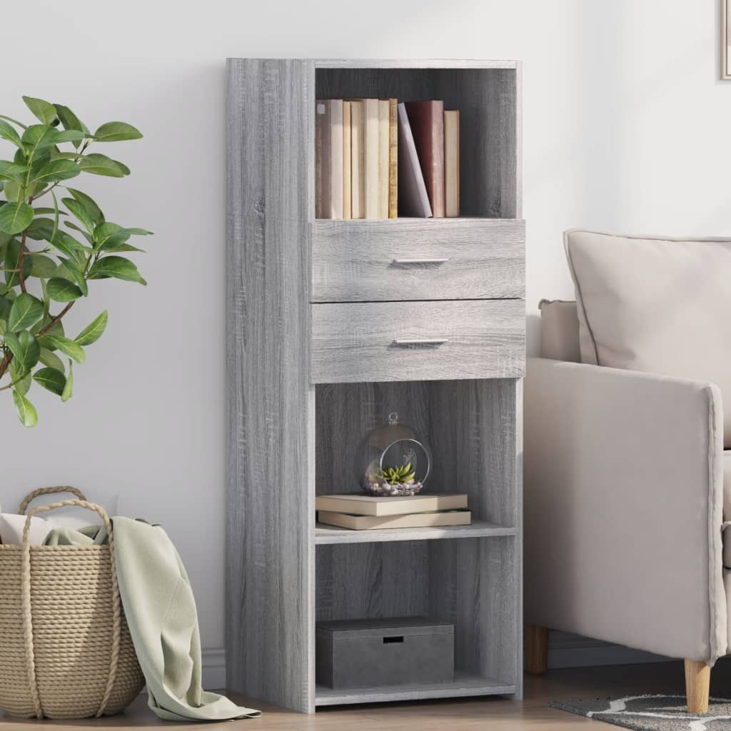 Buffet haut sonoma gris 45x42,5x124 cm bois d'ingénierie - XIOS