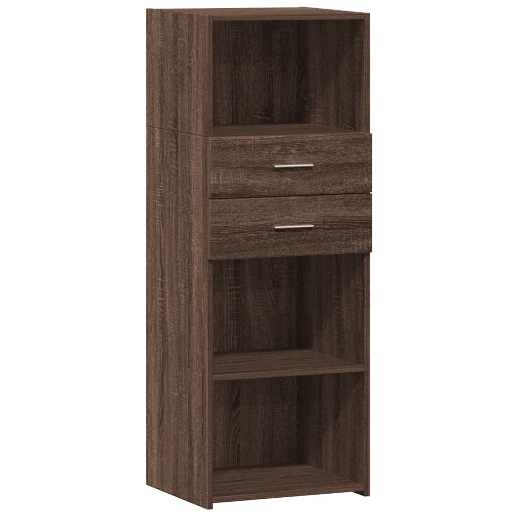 Buffet haut chêne marron 45x42,5x124 cm bois d'ingénierie - XIOS