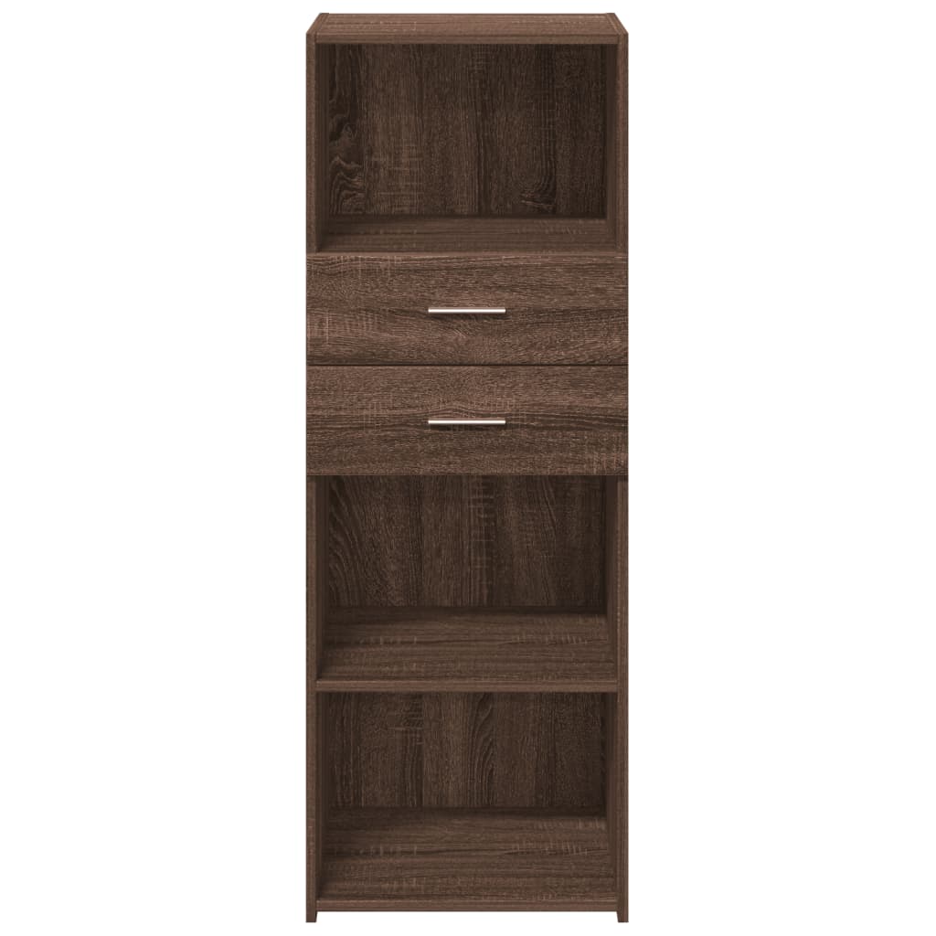 Buffet haut chêne marron 45x42,5x124 cm bois d'ingénierie - XIOS
