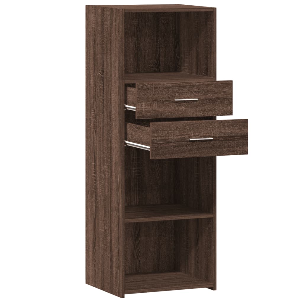 Buffet haut chêne marron 45x42,5x124 cm bois d'ingénierie - XIOS