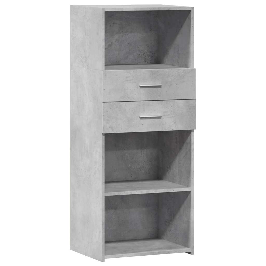 Buffet haut gris béton 50x42,5x124 cm bois d'ingénierie - XIOS
