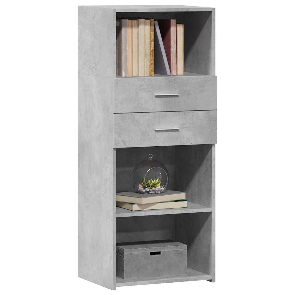 Buffet haut gris béton 50x42,5x124 cm bois d'ingénierie - XIOS