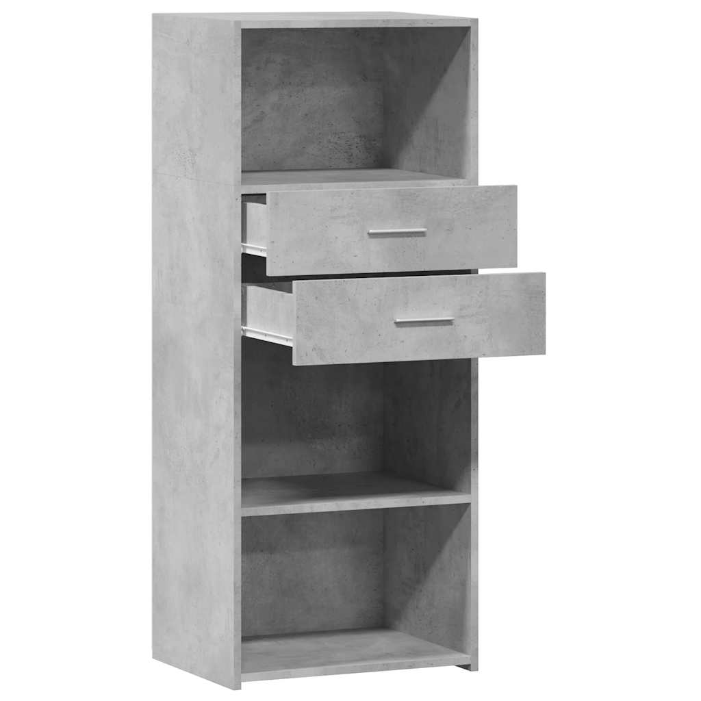 Buffet haut gris béton 50x42,5x124 cm bois d'ingénierie - XIOS