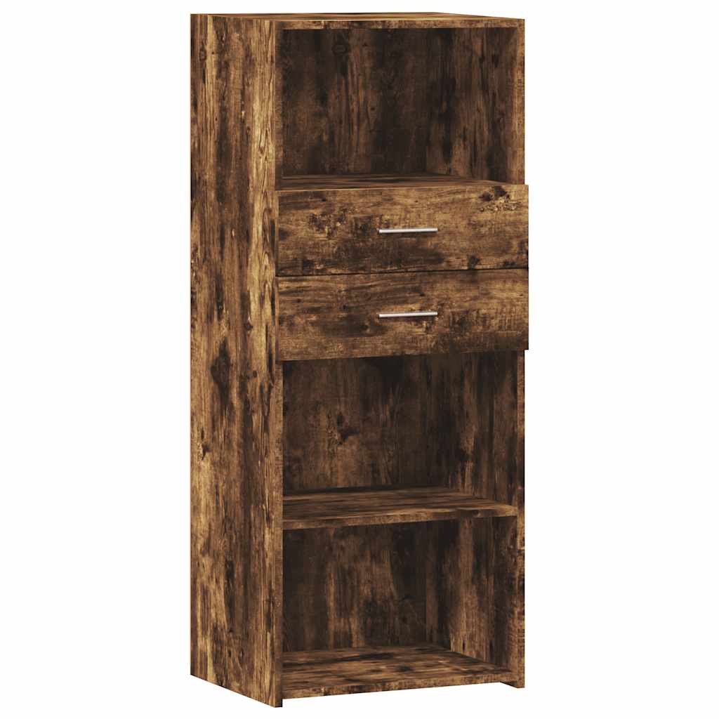 Buffet haut chêne fumé 50x42,5x124 cm bois d'ingénierie - XIOS