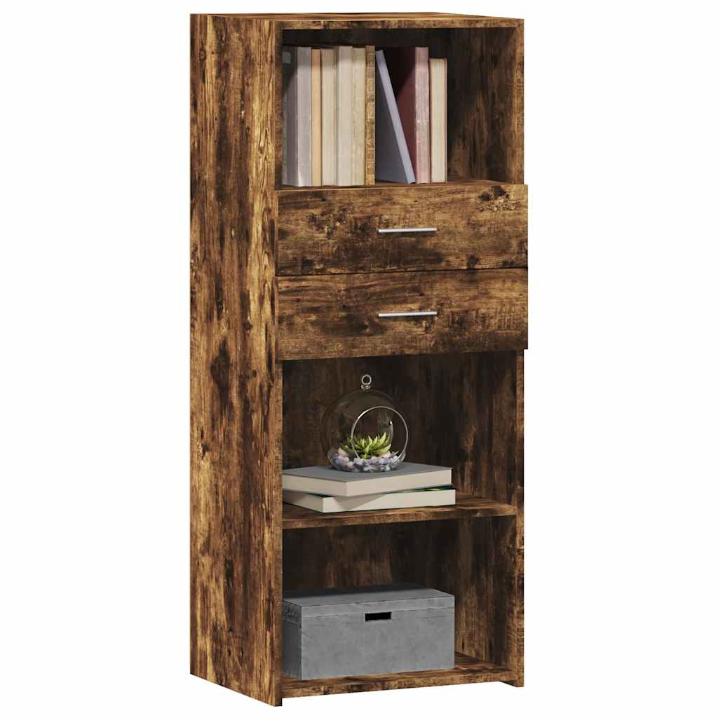 Buffet haut chêne fumé 50x42,5x124 cm bois d'ingénierie - XIOS