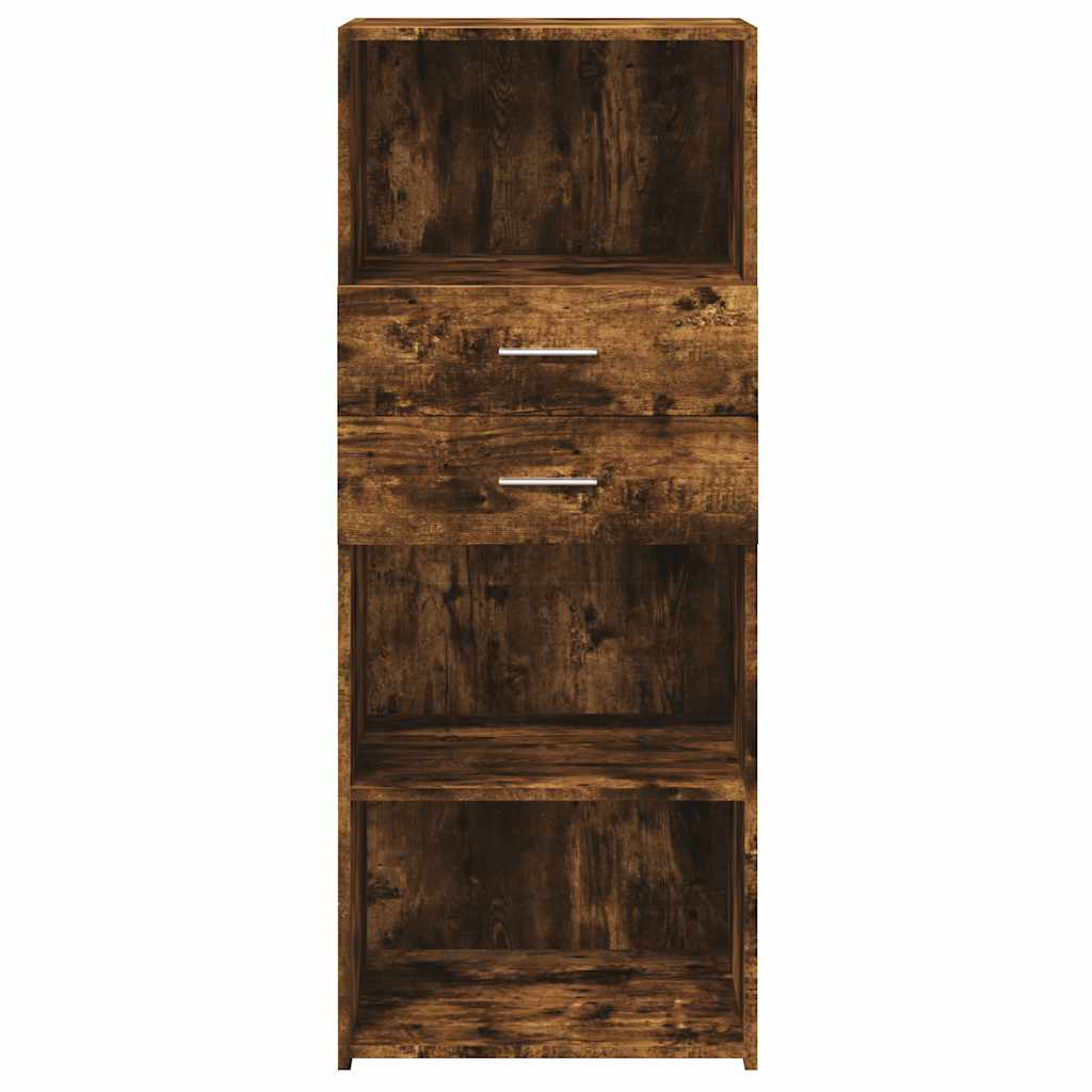 Buffet haut chêne fumé 50x42,5x124 cm bois d'ingénierie - XIOS