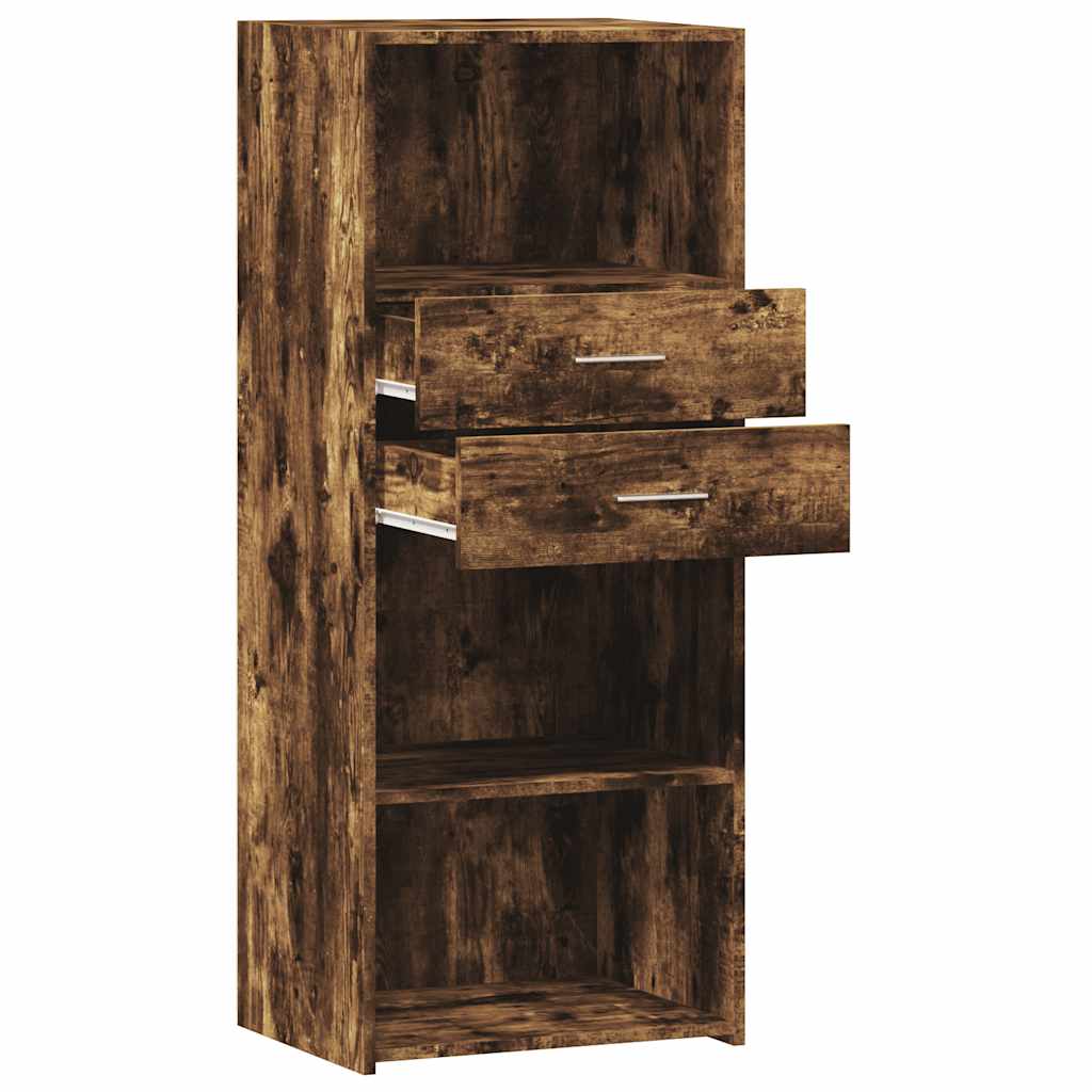 Buffet haut chêne fumé 50x42,5x124 cm bois d'ingénierie - XIOS
