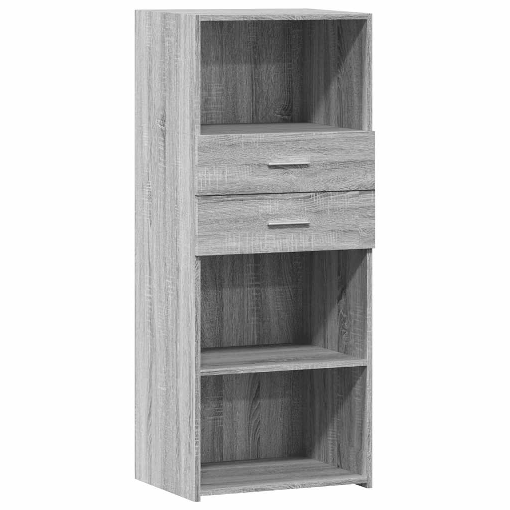 Buffet haut sonoma gris 50x42,5x124 cm bois d'ingénierie - XIOS