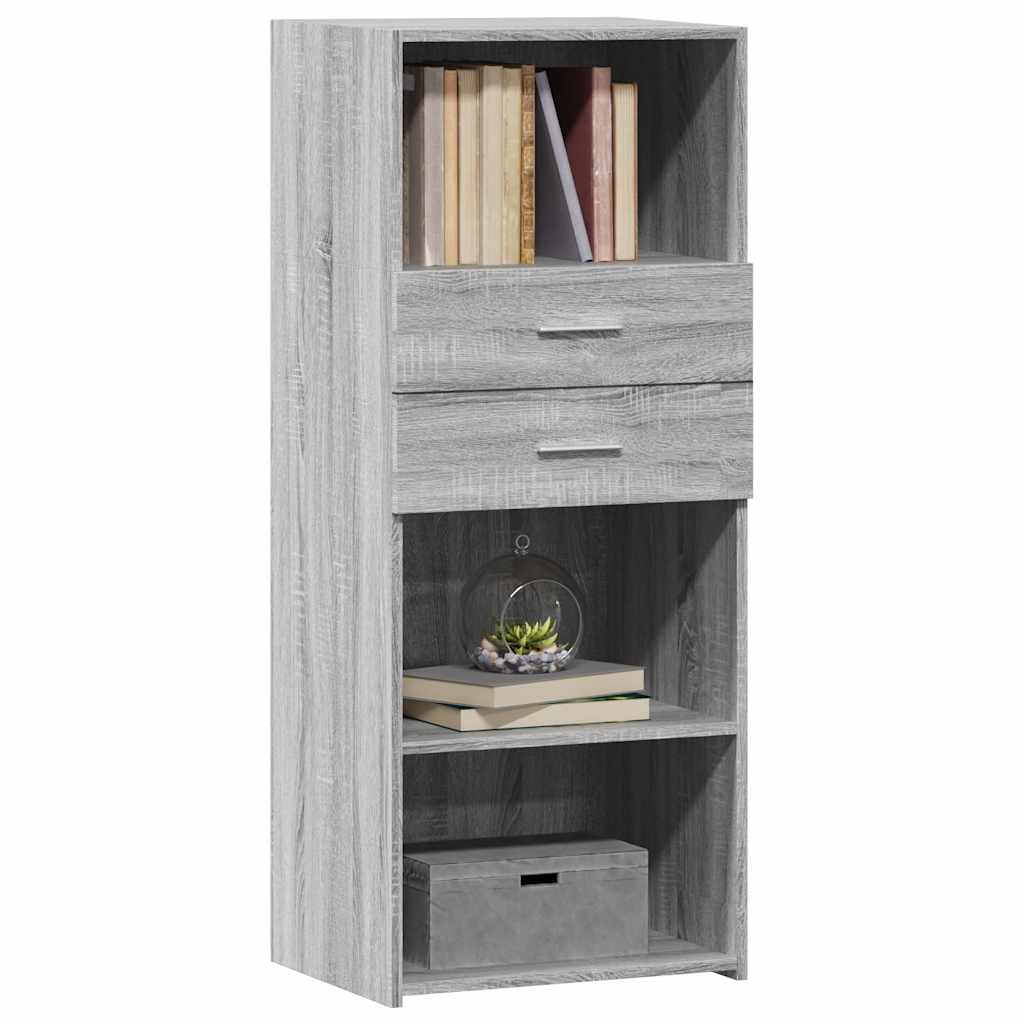 Buffet haut sonoma gris 50x42,5x124 cm bois d'ingénierie - XIOS