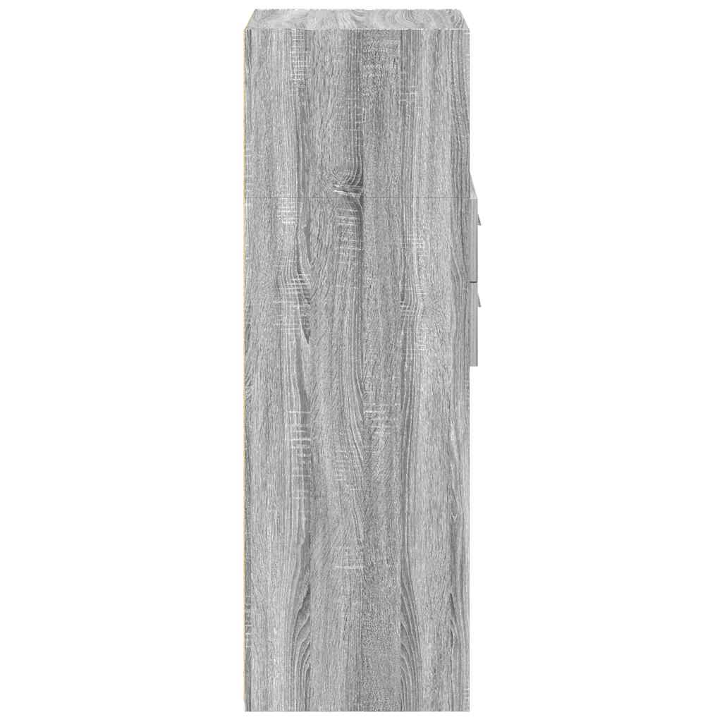 Buffet haut sonoma gris 50x42,5x124 cm bois d'ingénierie - XIOS