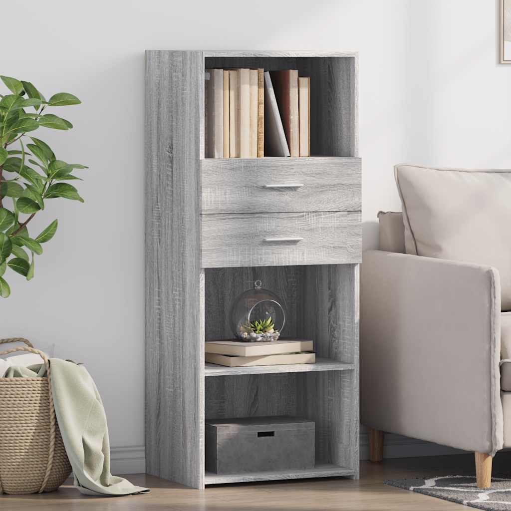 Buffet haut sonoma gris 50x42,5x124 cm bois d'ingénierie - XIOS