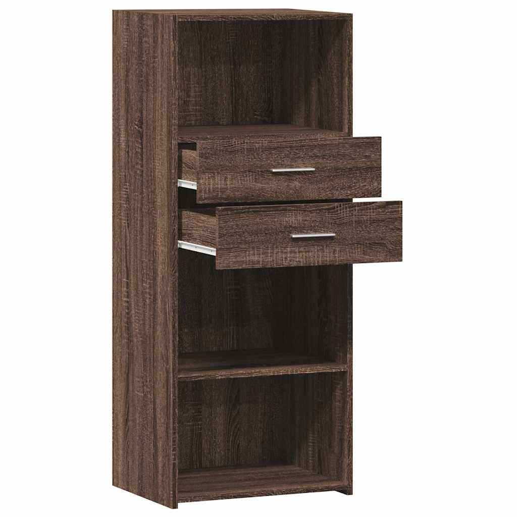Buffet haut chêne marron 50x42,5x124 cm bois d'ingénierie - XIOS