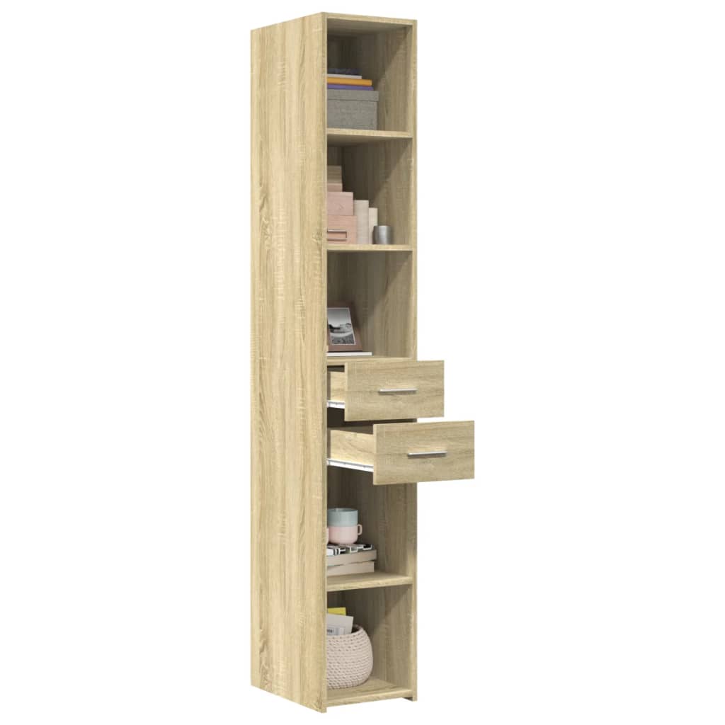 Buffet haut chêne sonoma 30x42,5x185 cm bois d'ingénierie - XIOS