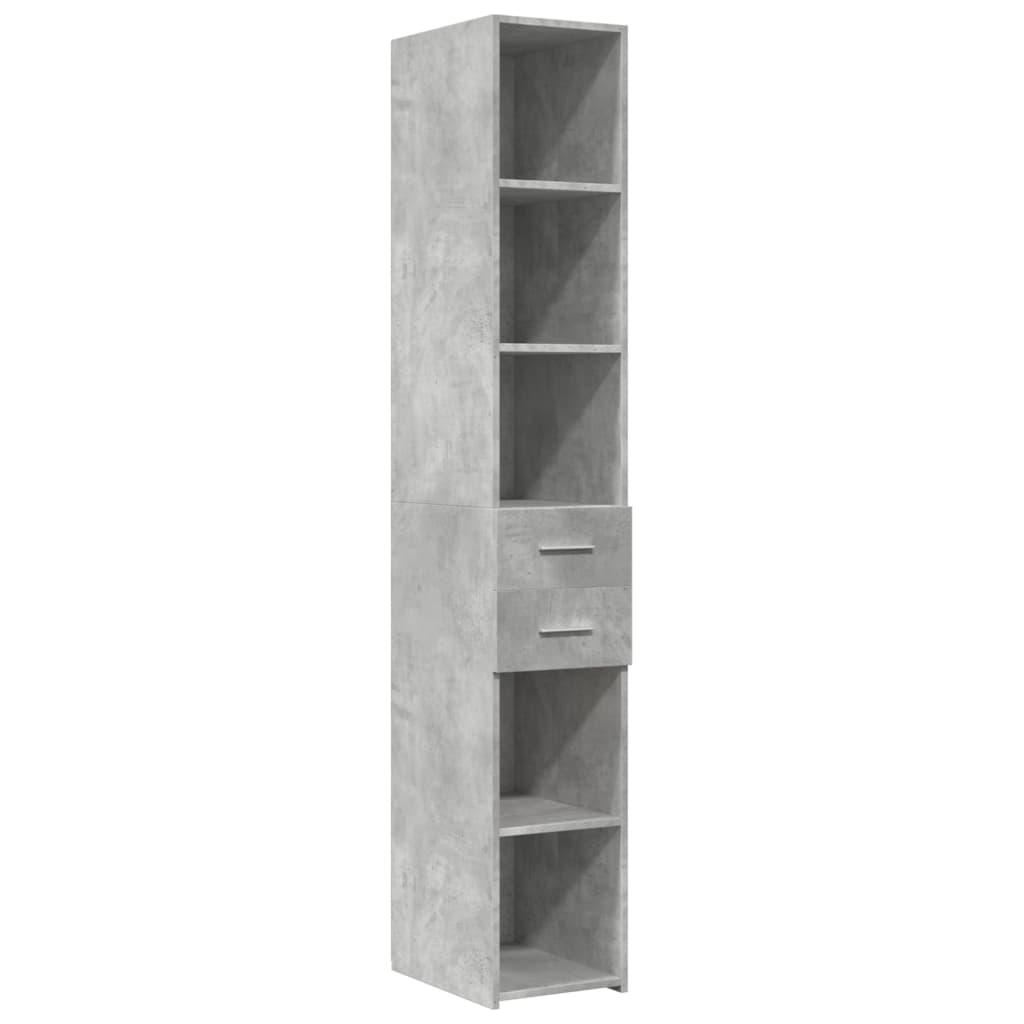 Buffet haut gris béton 30x42,5x185 cm bois d'ingénierie - XIOS