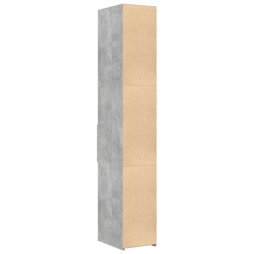 Buffet haut gris béton 30x42,5x185 cm bois d'ingénierie - XIOS