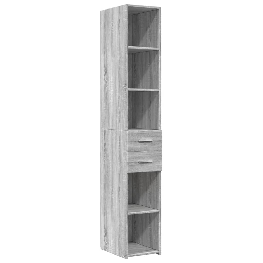 Buffet haut sonoma gris 30x42,5x185 cm bois d'ingénierie - XIOS