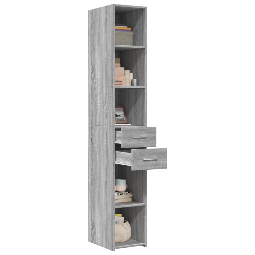 Buffet haut sonoma gris 30x42,5x185 cm bois d'ingénierie - XIOS