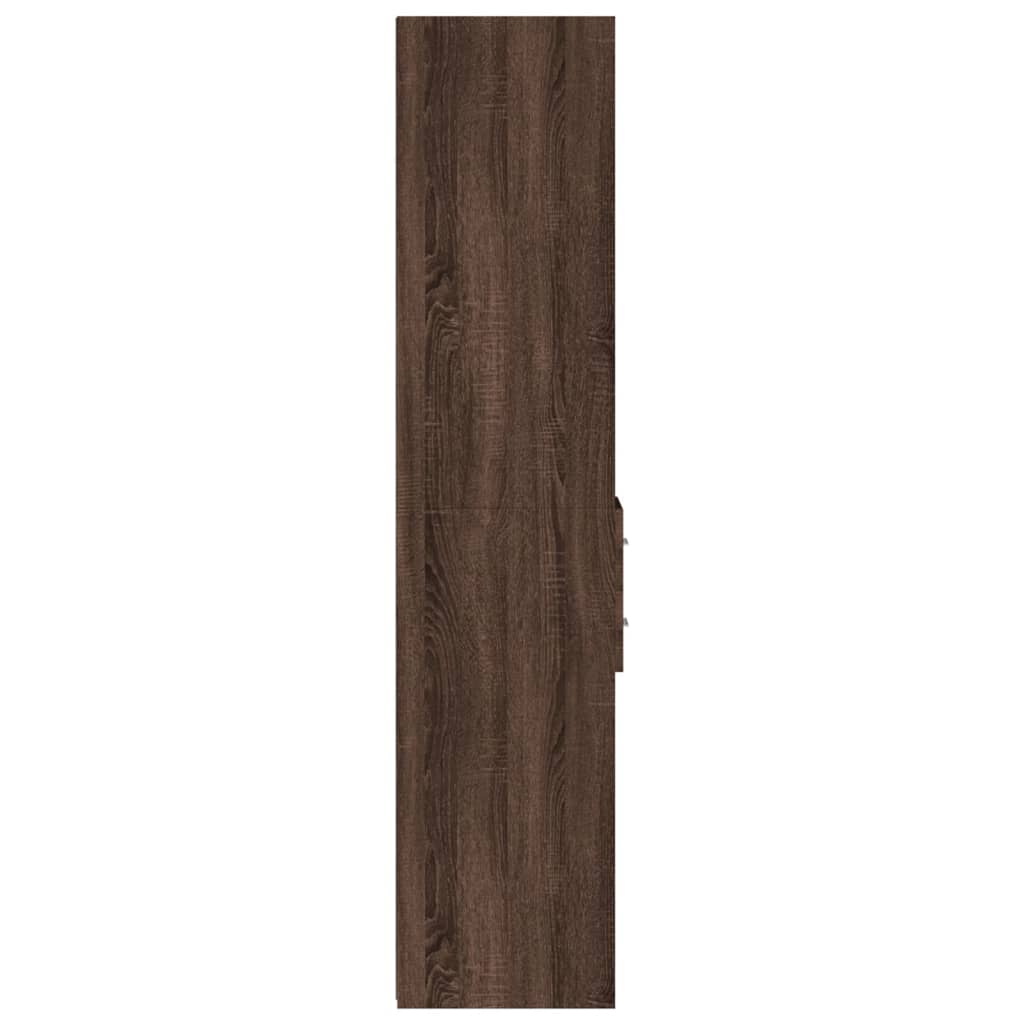 Buffet haut chêne marron 30x42,5x185 cm bois d'ingénierie - XIOS
