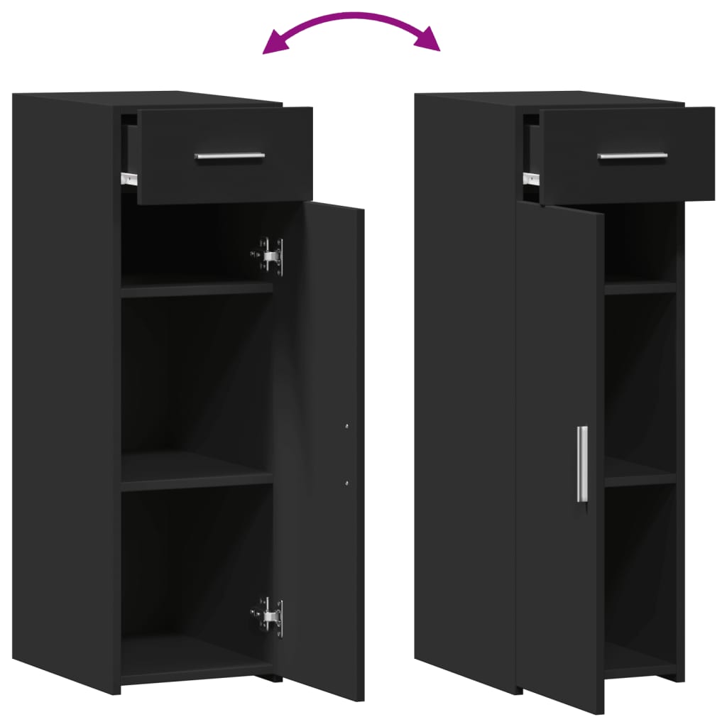 Buffet noir 30x42,5x93 cm bois d'ingénierie - XIOS