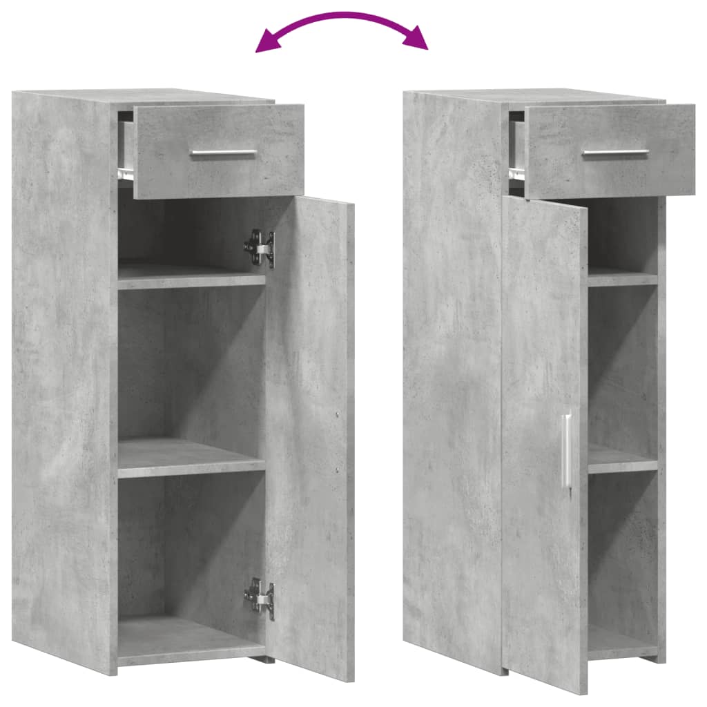 Buffet gris béton 30x42,5x93 cm bois d'ingénierie - XIOS