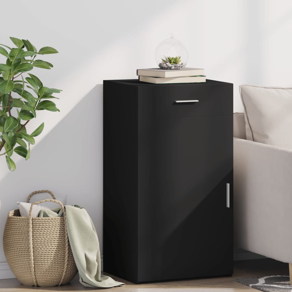 Buffet noir 50x42,5x93 cm bois d'ingénierie - XIOS