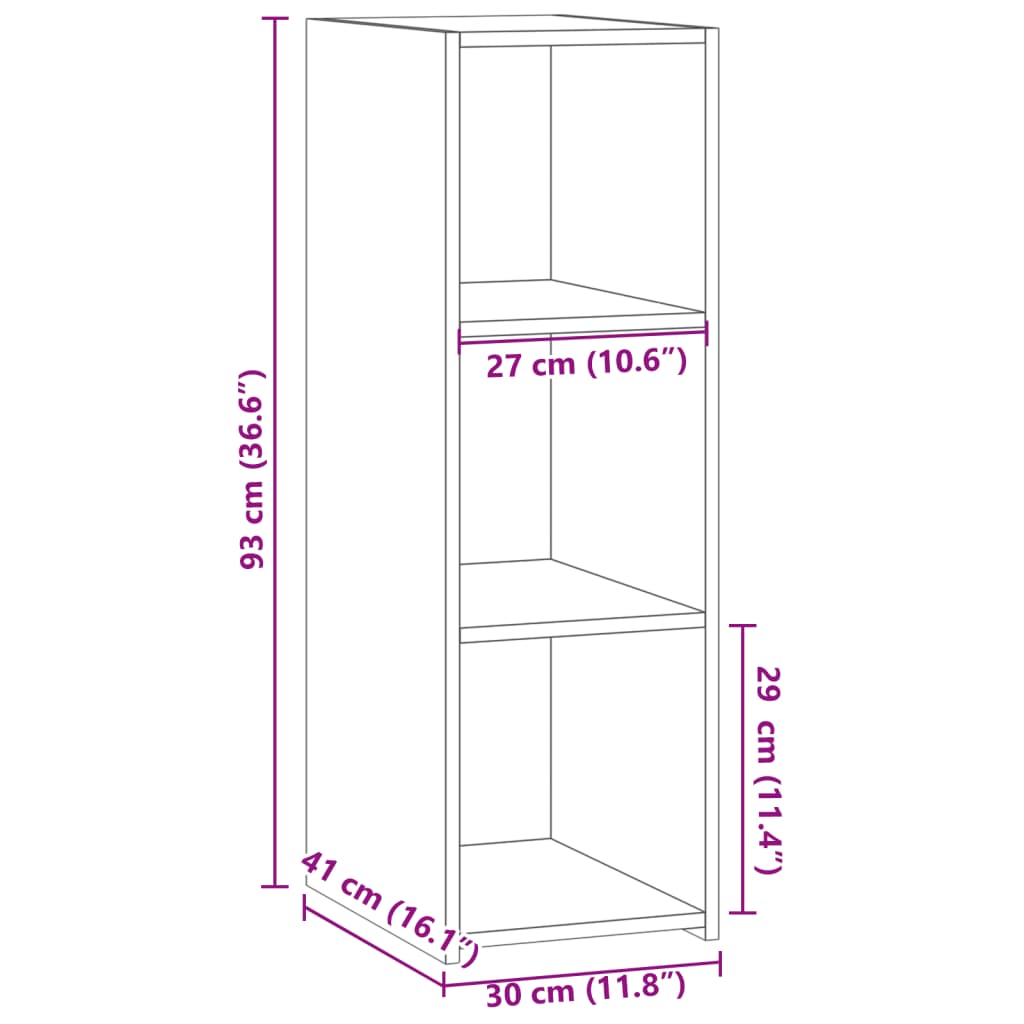 Buffet sonoma gris 30x41x93 cm bois d'ingénierie - XIOS