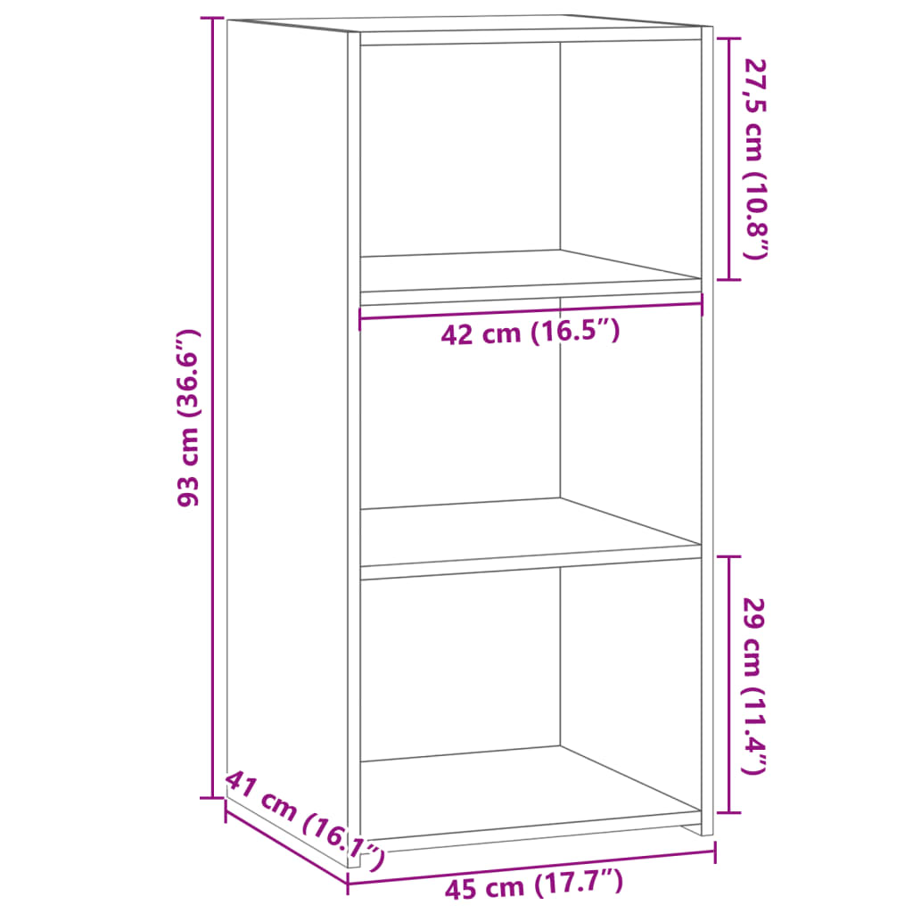 Buffet chêne marron 45x41x93 cm bois d'ingénierie - XIOS