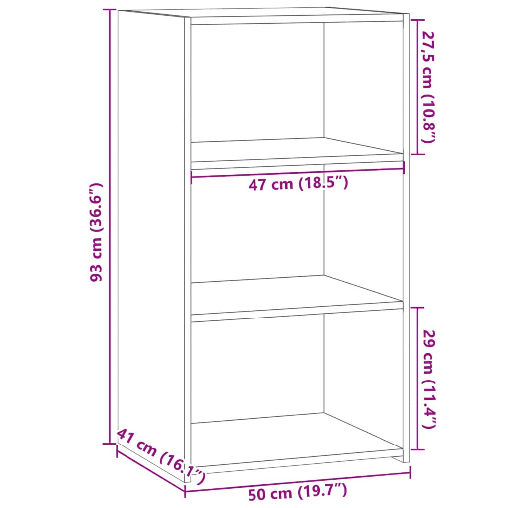 Buffet gris béton 50x41x93 cm bois d'ingénierie - XIOS