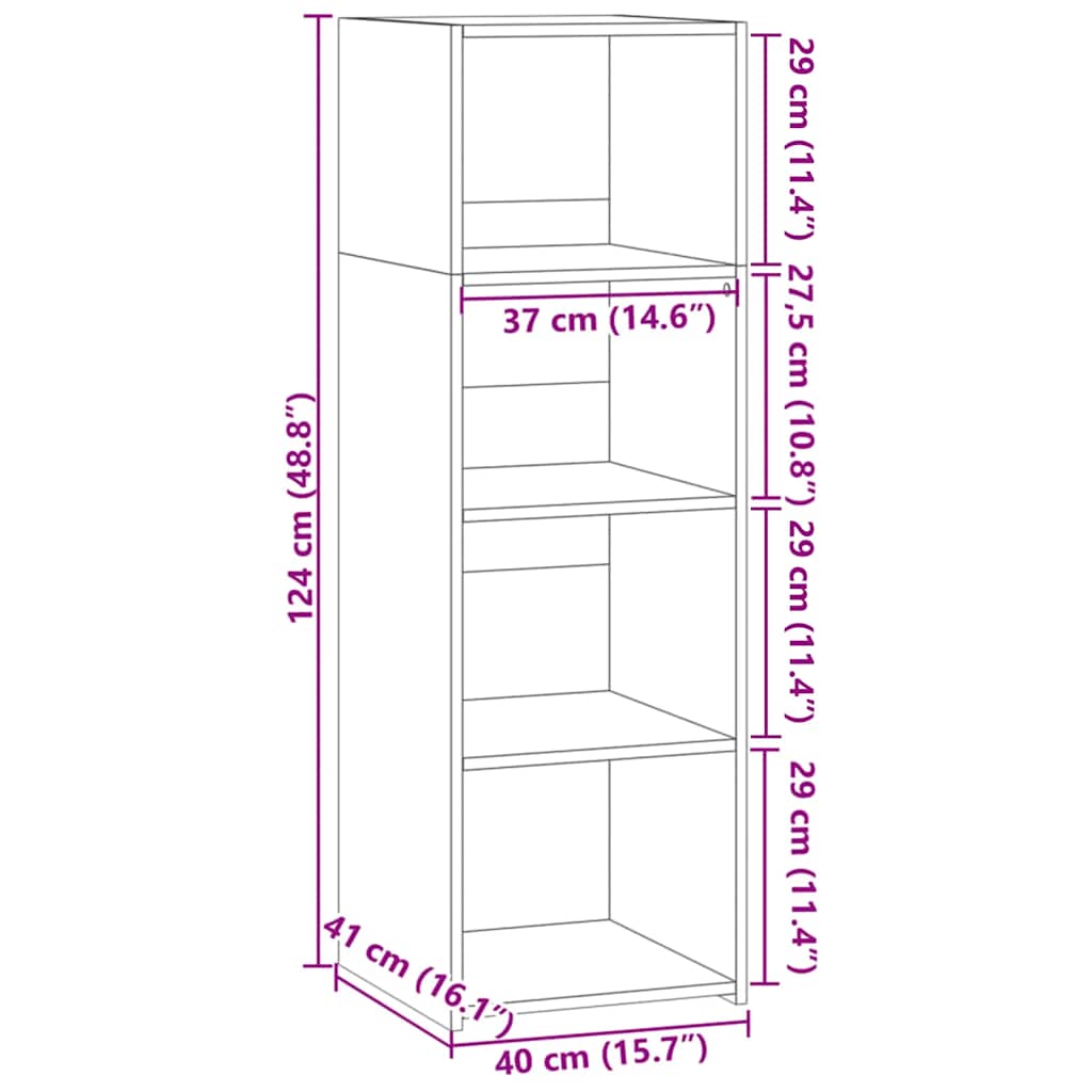 Buffet chêne sonoma 40x41x124 cm bois d'ingénierie