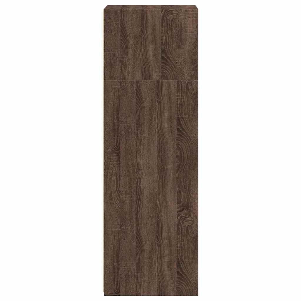 Buffet haut chêne marron 40x41x124 cm bois d'ingénierie - XIOS