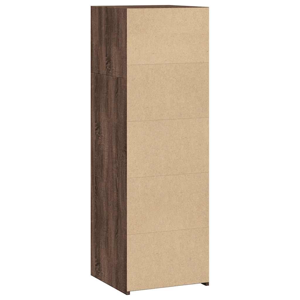 Buffet haut chêne marron 40x41x124 cm bois d'ingénierie - XIOS