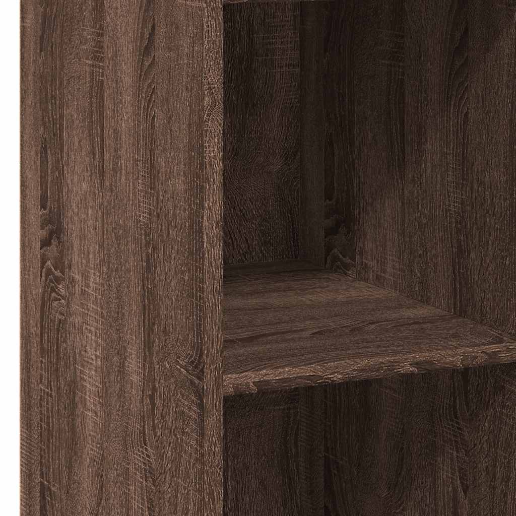 Buffet haut chêne marron 40x41x124 cm bois d'ingénierie - XIOS