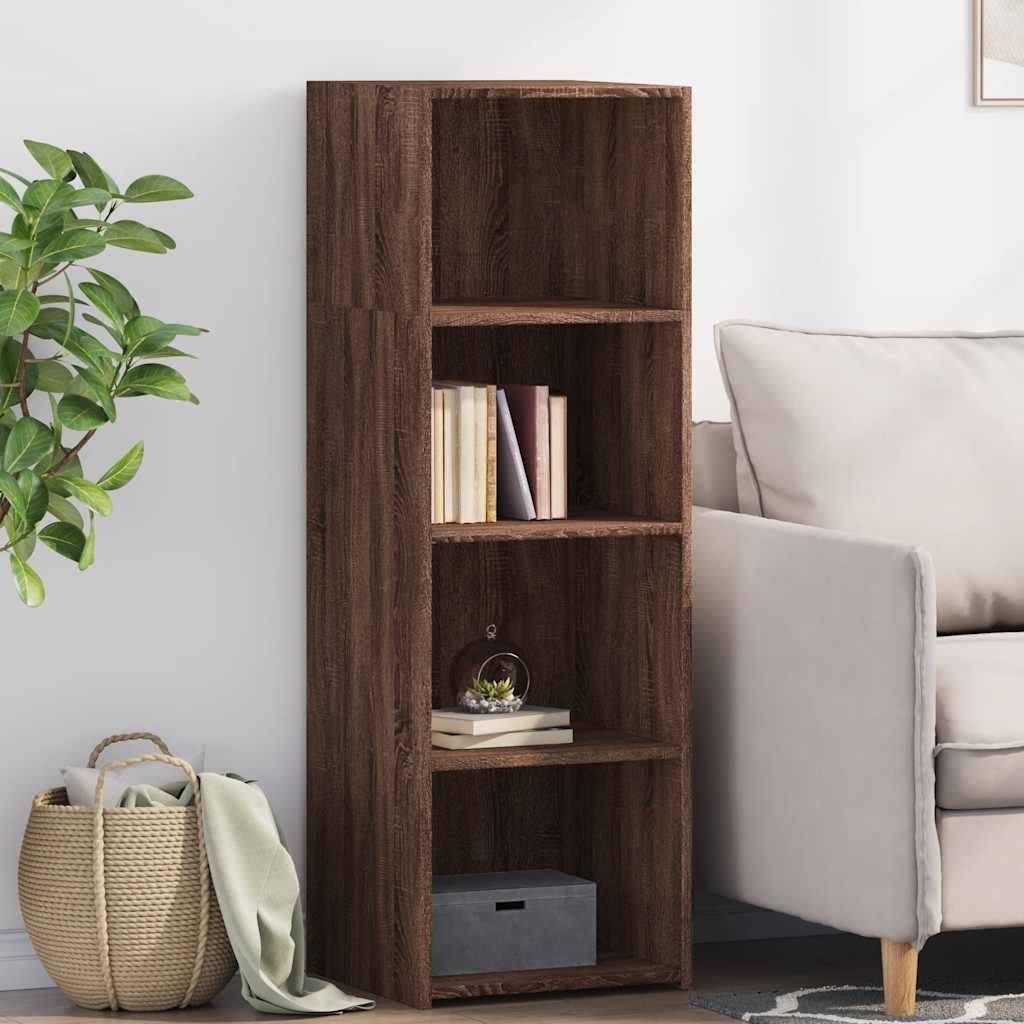 Buffet haut chêne marron 40x41x124 cm bois d'ingénierie - XIOS