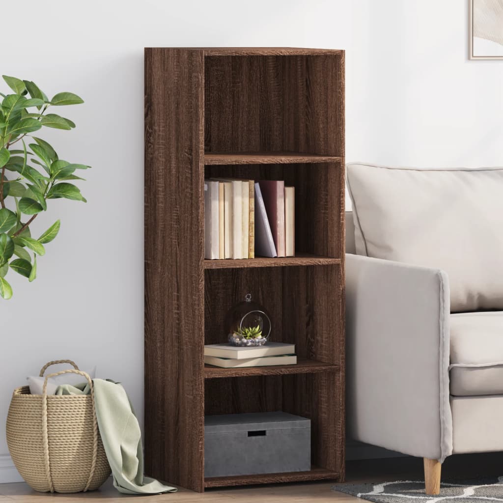 Buffet haut chêne marron 45x41x124 cm bois d'ingénierie - XIOS