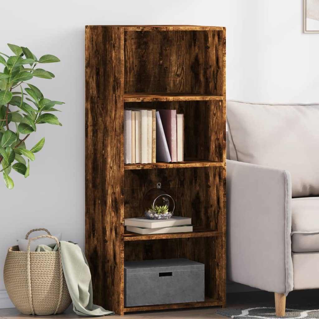 Buffet haut chêne fumé 50x41x124 cm bois d'ingénierie - XIOS