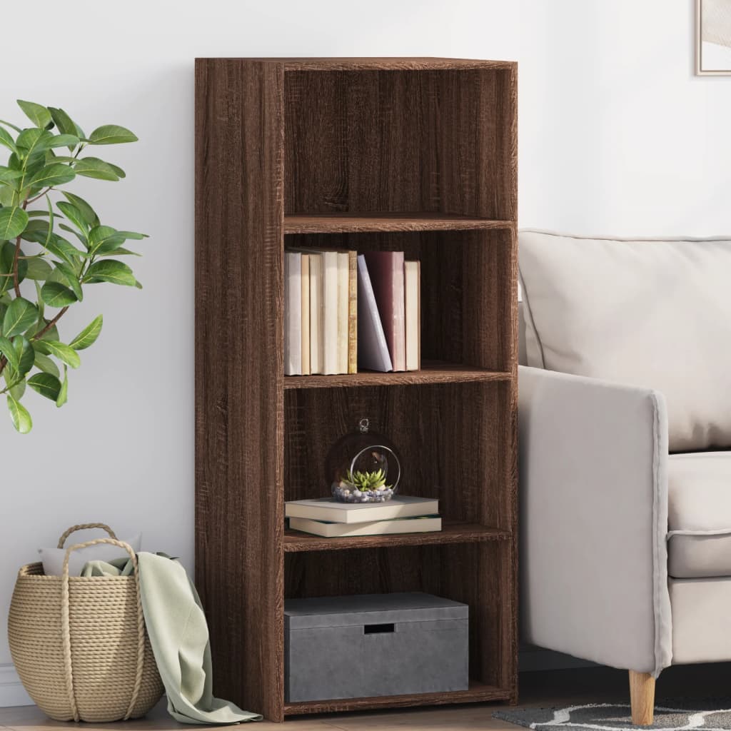 Buffet haut chêne marron 50x41x124 cm bois d'ingénierie - XIOS