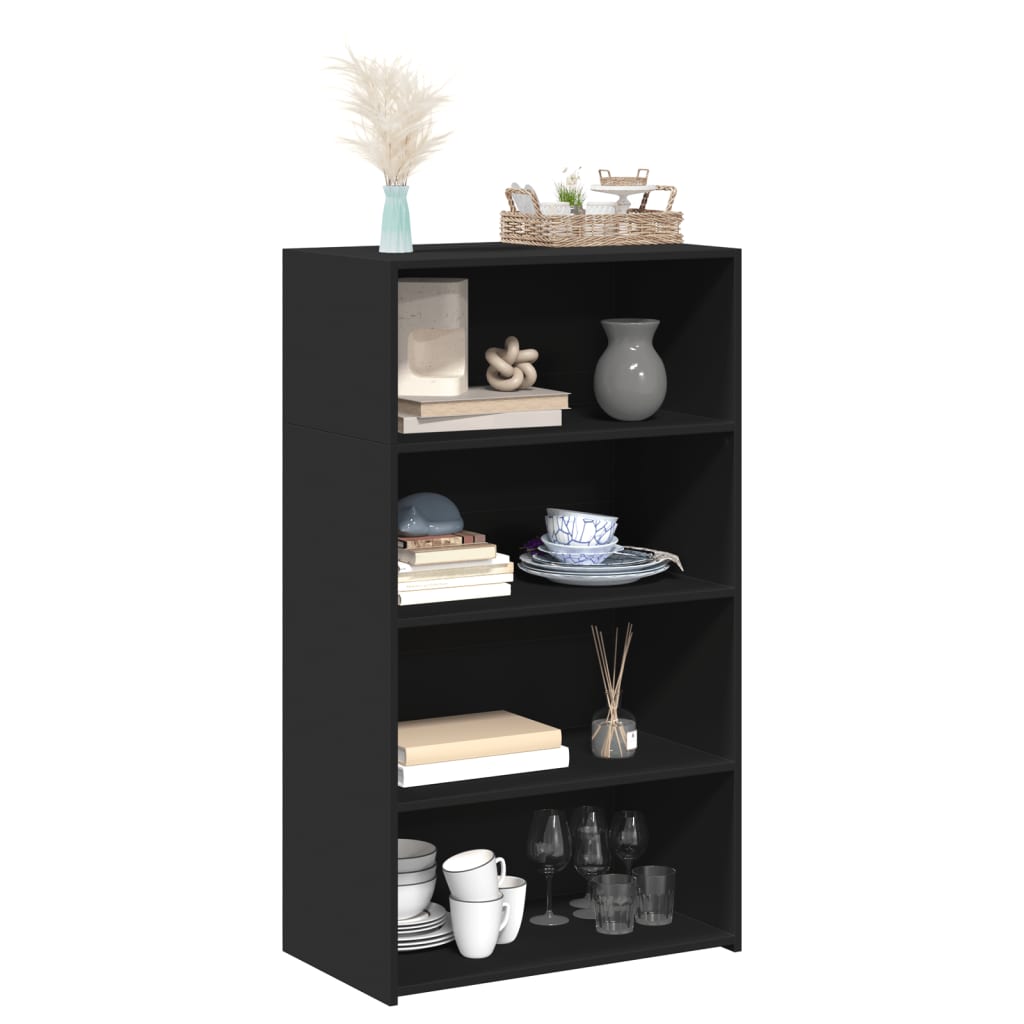 Buffet haut noir 70x41x124 cm bois d'ingénierie - XIOS